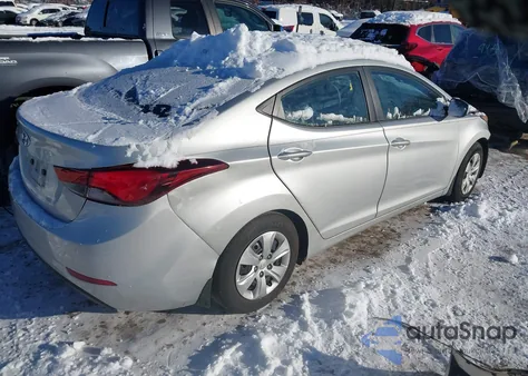 2016 Hyundai Elantra Se from USA, damaged, VIN 5NPDH4AE9GH666640